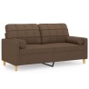 Canapé 2 places avec oreillers décoratifs marron 140 cm tissu 628446628446