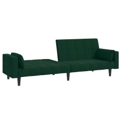 Canapé-lit à 2 places avec deux oreillers Vert foncé Velours 628449628449