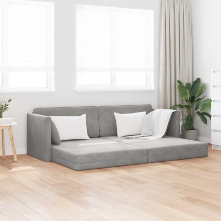 Canapé-lit au sol Gris clair 213 x 70 x 77 cm Velours 628453628453