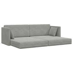 Canapé-lit au sol Gris clair 213 x 70 x 77 cm Velours 628453628453