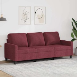 Canapé à 3 places Rouge bordeaux 180 cm Tissu 628457628457