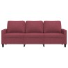 Canapé à 3 places Rouge bordeaux 180 cm Tissu 628457628457