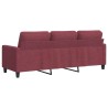Canapé à 3 places Rouge bordeaux 180 cm Tissu 628457628457