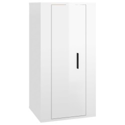 Meuble TV mural Blanc brillant 40x34,5x80 cm 628459628459