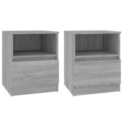 Tables de chevet 2 pcs sonoma gris 40x40x50cm bois d'ingénierie 628460628460