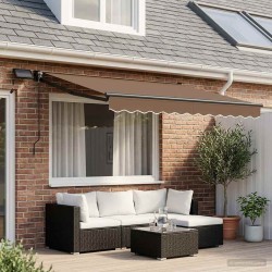 Store rétractable manuel avec LEDs Taupe 628462628462