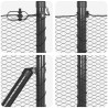 Clôture hexagonale avec poteau 50 x 1 m Acier recouvert de PVC 628469628469