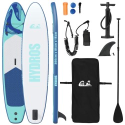 Planche à pagaie gonflable HYDROS 366 x 81 x 15 cm Turquoise 628476628476