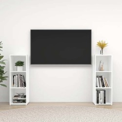 Meubles TV 2 pcs Blanc 107x35x37 cm Bois d'ingénierie 628477628477
