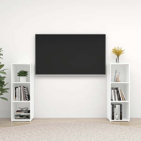 Meubles TV 2 pcs Blanc 107x35x37 cm Bois d'ingénierie 628477628477