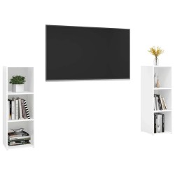 Meubles TV 2 pcs Blanc 107x35x37 cm Bois d'ingénierie 628477628477