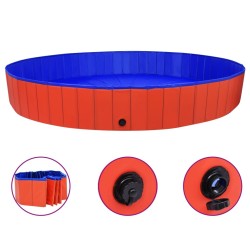 Piscine pliable pour chiens Rouge 300x40 cm PVC 628478628478
