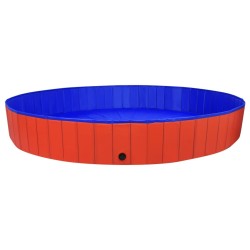 Piscine pliable pour chiens Rouge 300x40 cm PVC 628478628478