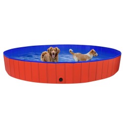 Piscine pliable pour chiens Rouge 300x40 cm PVC 628478628478