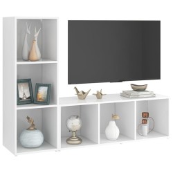 Meubles TV 2 pcs Blanc 107x35x37 cm Bois d'ingénierie 628481628481