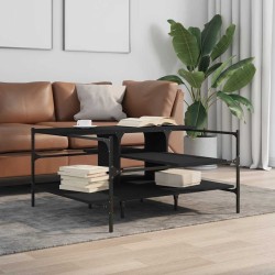Table basse noir 100x100x48,5 cm bois d'ingénierie 628486628486