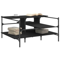 Table basse noir 100x100x48,5 cm bois d'ingénierie 628486628486