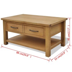 Table basse 88x53x45 cm Bois de chêne massif 628489628489