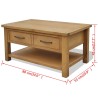 Table basse 88x53x45 cm Bois de chêne massif 628489628489