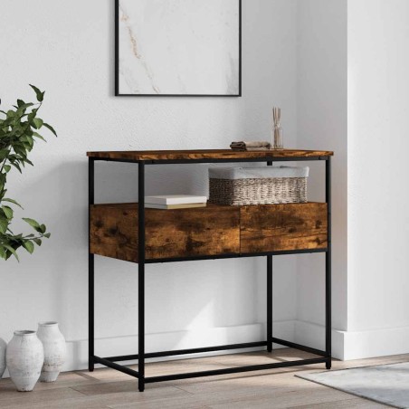 Table console chêne fumé 75x40x75 cm bois d'ingénierie 628494628494