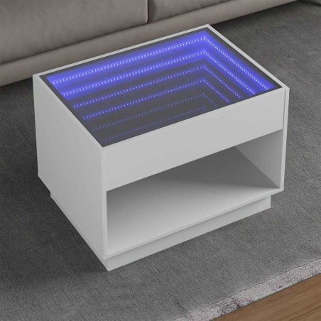 Table basse avec LED infini blanc 70x50x50 cm 628499628499