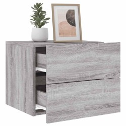 Table de chevet murale avec lumières LED sonoma gris 628504628504