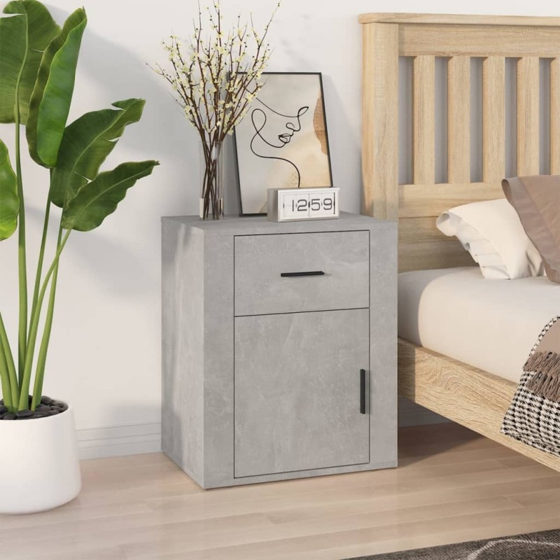 Table de chevet Gris béton 50x36x60 cm Bois d'ingénierie 628505628505