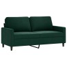 Canapé à 2 places Vert foncé 140 cm Velours 628506628506