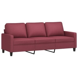 Canapé à 3 places avec repose-pieds Rouge bordeaux 180 cm Tissu 628507628507