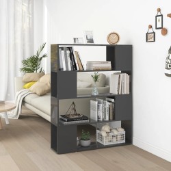 Bibliothèque/Séparateur de pièce Gris brillant 100x24x124 cm 628525628525