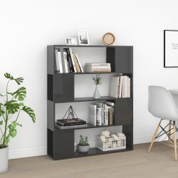 Bibliothèque/Séparateur de pièce Gris brillant 100x24x124 cm 628525628525