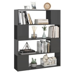 Bibliothèque/Séparateur de pièce Gris brillant 100x24x124 cm 628525628525