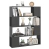 Bibliothèque/Séparateur de pièce Gris brillant 100x24x124 cm 628525628525