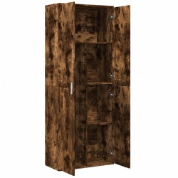 Buffet haut chêne fumé 70x35x180 cm bois d'ingénierie 628542628542