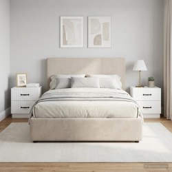 Cabinet de chevet 2 pcs Blanc brillant 43 x 34,5 x 44,5 cm 628548628548