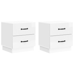 Cabinet de chevet 2 pcs Blanc brillant 43 x 34,5 x 44,5 cm 628548628548