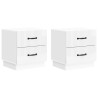 Cabinet de chevet 2 pcs Blanc brillant 43 x 34,5 x 44,5 cm 628548628548