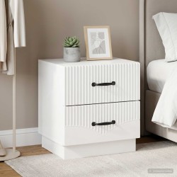 Cabinet de chevet 2 pcs Blanc brillant 43 x 34,5 x 44,5 cm 628548628548