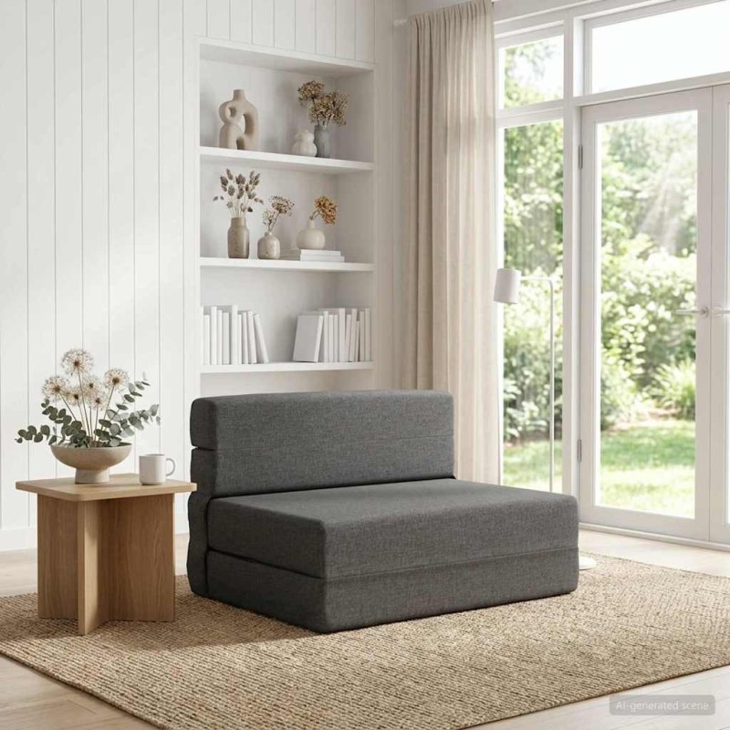 Canapé-lit pliable Gris clair 70 x 80 x 60 cm Tissu 628554628554