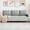 Canapé à 3 places Gris clair 180 cm Velours 628556628556