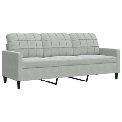 Canapé à 3 places Gris clair 180 cm Velours 628556628556