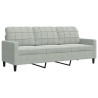 Canapé à 3 places Gris clair 180 cm Velours 628556628556