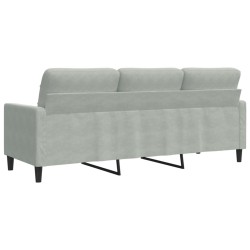 Canapé à 3 places Gris clair 180 cm Velours 628556628556