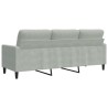 Canapé à 3 places Gris clair 180 cm Velours 628556628556