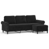 Canapé à 3 places avec repose-pieds Noir 180 cm Velours 628557628557