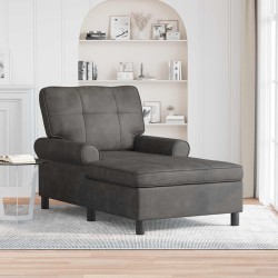 Chaise longue avec coussin Noir 91 x 157 x 91 cm Simili cuir 628561628561