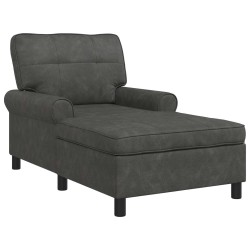 Chaise longue avec coussin Noir 91 x 157 x 91 cm Simili cuir 628561628561