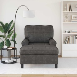 Chaise longue avec coussin Noir 91 x 157 x 91 cm Simili cuir 628561628561