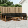 Ensemble de canapés d'extérieur 8 pcs Naturel et noir 628563628563