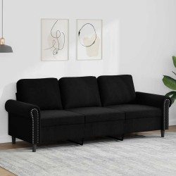 Canapé à 3 places Noir 180 cm Velours 628564628564